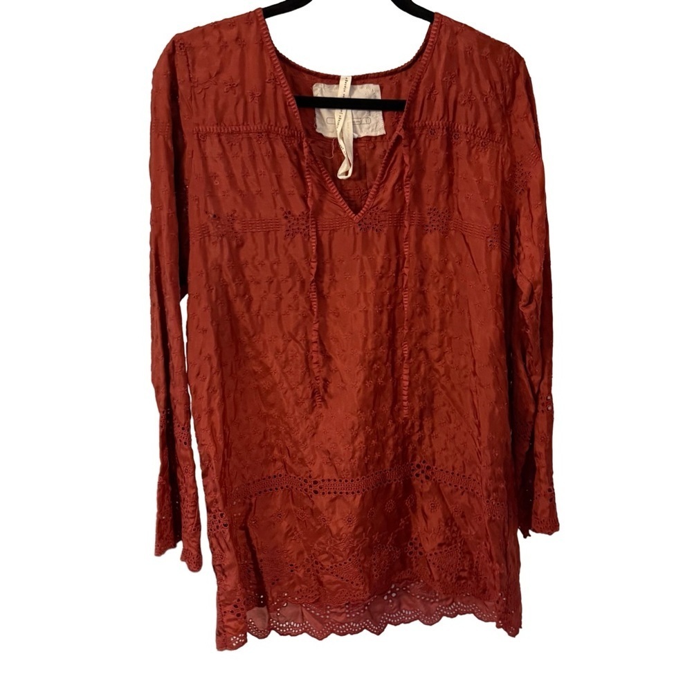 Vintage Johnny was embroidered dress. 100% silk Sz XS  stunning